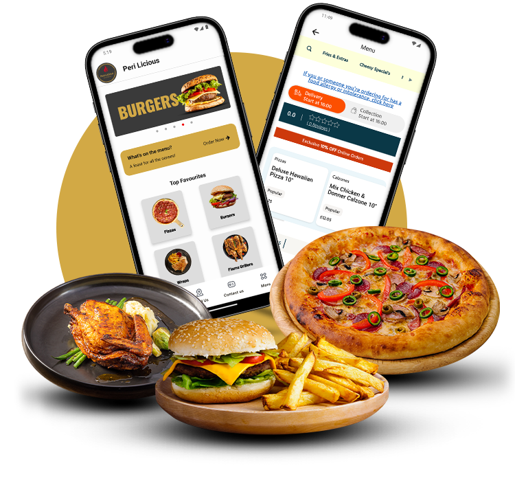 Peri Licious Eat and Go Lochgelly app mockup